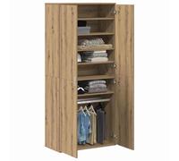 vidaXL Mostrador Alto de Roble Artesanal 80X39X178Cm Madera Buena Armario de Almacenamiento Diseño Moderno para Sala de Estar Dormitorio Dispositivo de Sujeción para Pared Incluido Organizador de Zap