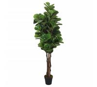 vidaXL Higuera de Hojas de Violín Artificial, Planta Falsa con 232 Hojas, Árbol de Imitación, Decoración para Recibidor Salón Oficina, Verde 180 cm