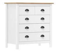 vidaXL Hill Range - Aparador (Pino Macizo, 79 x 40 x 80 cm), Color Blanco