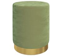 vidaXL Hocker de almacenaje Redondo Verde Mostaza Terciopelo 31 x 37 cm
