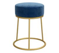 Vidaxl hocker redondo azul terciopelo