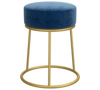 Vidaxl hocker redondo azul terciopelo
