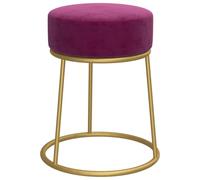 vidaXL Hocker Redondo Taburete Silla Asiento Butaca Sala de Estar Salón Dormitorio Habitación Pasillo Entrada Decoración Morado Terciopelo