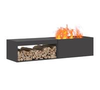 vidaXL Hoguera Negro 160 x 45 x 35 cm Acero, Fogón Rectangular para jardín y terraza, calefacción Resistente, Ideal para reuniones al Aire Libre