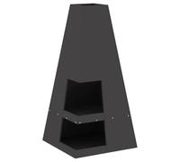 vidaXL Hoguera Negro 50 x 50 x 100 cm Acero, Cocina al Aire Libre con Estufa portátil, Moderna y Duradera, Genial para campamentos, BBQ, Senderismo