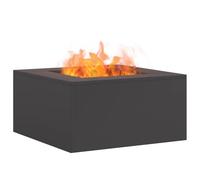 vidaXL Hoguera Negro 60 x 60 x 30 cm Acero, Fogón Moderno para jardín y terraza, calefacción Exterior portátil, Rectangular y Ideal para reuniones Elegantes.
