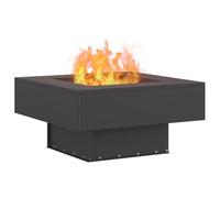vidaXL Hoguera Negro 60 x 60 x 30 cm Acero, Hogar Moderno Cuadrado, Calentador Exterior Resistente para Jardines y Terrazas, Diseño Cool para Reuniones Sociales