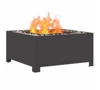 vidaXL Hoguera Negro 60 x 60 x 30 cm Acero, Jardín y Terraza, Fogata Industrial, Calefacción Exterior, Portátil y Estilosa, Resistente al Óxido, Características Cuadradas
