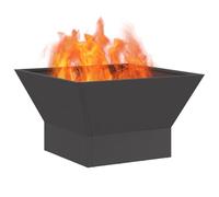 vidaXL Hoguera Negro 60 x 60 x 35 cm Acero, Fogata Moderna, Diseño Cuadrado de Acero para Jardín y Terraza, Calefactor Exterior Duradero, Set de Patio y Chimenea para Jardines