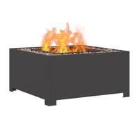 vidaXL Hoguera Negro 80 x 80 x 40 cm Acero, Jardín y Terraza, Fogata Industrial, Calefacción Exterior, Portátil y Estilosa, Resistente al Óxido, Características Cuadradas