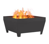 vidaXL Hoguera Negro 80 x 80 x 43 cm Acero, Cubierta Moderna para Fuego, Escudos metálicos Resistentes, protección contra el Clima, Estilo Urbano