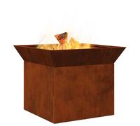 vidaXL Hoguera Oxidado 50 x 50 x 40 cm Acero Oxidado, Calefacción al Aire Libre, fogón Moderno, Estructura de Acero, Ideal para reuniones sociales, Espacio de terraza