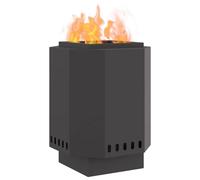 vidaXL Hoguera Sin Humo Negro 38 x 38 x 51 cm Acero, Hogar Moderno, Calentador Resistente para Patio, Chimenea de Jardín, Punto de Encuentro Social