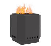 vidaXL Hoguera Sin Humo Negro 48 x 48 x 51 cm Acero, Hogar Moderno, Calentador Resistente para Patio, Chimenea de Jardín, Punto de Encuentro Social