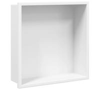 vidaXL Hornacina Ducha Acero Inoxidable Blanco Mate 32x32x9 cm