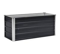 vidaXL Arriate Exterior Grande Macetero Huerto Urbano Maceta XXL Mesa Cultivo Verduras Plantas Flores Acero Galvanizado Gris Antracita 100x40x45 cm