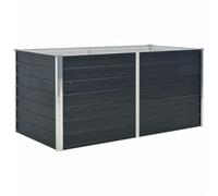 vidaXL Huerto Elevado de Acero Galvanizado 160x80x77 cm, Antracita, Borde de Seguridad Plegable, Fondo Abierto, Jardinera para Flores y Vegetales, DIY, Jardín o Césped