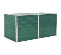 vidaXL Jardinera Elevada Macetero Grande Alto Caja para Plantar Plantas Macetas Patio de Acero Galvanizado Verde 160x80x77cm