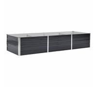 vidaXL Arriate Exterior Grande Macetero Huerto Urbano Maceta XXL Mesa Cultivo Verduras Plantas Flores Acero Galvanizado Gris Antracita 240x80x45 cm