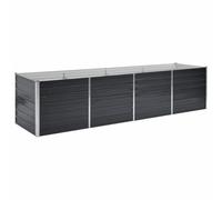 vidaXL Arriate Exterior Grande Macetero Huerto Urbano Maceta XXL Mesa Cultivo Verduras Plantas Flores Acero Galvanizado Gris Antracita 320x80x77 cm