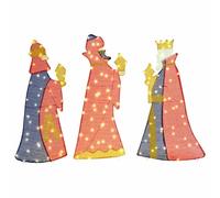 vidaXL Iluminación navideña de los 3 Reyes Magos 3 uds. LED 105 cm