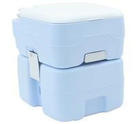 vidaXL Inodoro de camping cuerpo azul claro + tapa blanca NA