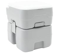 vidaXL Inodoro de camping cuerpo gris + tapa blanca no aplicable