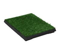 vidaXL Inodoro Mascotas, Orinal con Bandeja Césped Artificial, Alfombrilla de Hierba, Alfombra de Entrenamiento para Perros, Verde 76x51x3 cm