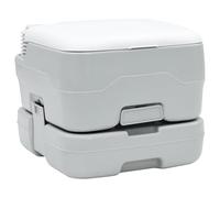 vidaXL Inodoro Portátil Gris y Blanco de Plástico 10 L