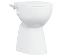 vidaXL Inodoro sin borde – Cerámica blanca, Cierre suave, Altura extra confort 7 cm