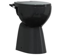 vidaXL Inodoro sin bordes cierre suave 7 cm Altura elevada cerámica