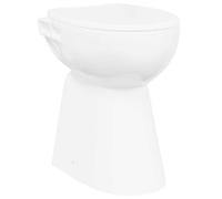 vidaXL Inodoro sin Bordes Cierre Suave Alto Aseo de Baño Altura de Confort Ancianos WC Único Atemporal Resistente 7 cm Cerámica Blanca