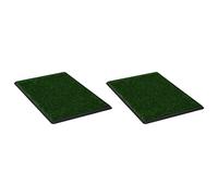 vidaXL Inodoros Mascotas 2 uds, Orinales con Bandejas Céspedes Artificiales, Alfombrillas de Hierba, Alfombras de Entrenamiento de Perros, 76x51x3 cm