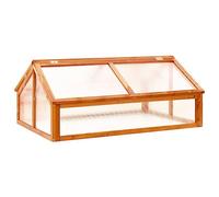 vidaXL Invernadero Cobertizo Caseta Vivero Casa de Plantas Flores Hierbas Protección Jardín Patio Naranja 114x80x50 cm Madera de Abeto