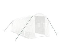 vidaXL Invernadero con Estructura de Acero, Invernáculo con Ventanas Puerta, Túnel de Cultivo, Vivero para Plantas, Blanco 12 m² 6x2x2 m
