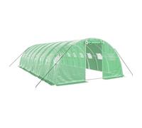 vidaXL Invernadero con Estructura de Acero, Invernáculo con Ventanas Puerta, Túnel de Cultivo, Vivero para Plantas, Verde 32 m² 8x4x2 m