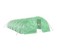vidaXL Invernadero con Estructura de Acero, Invernáculo con Ventanas Puerta, Túnel de Cultivo, Vivero para Plantas, Verde 60 m² 12x5x2,3 m