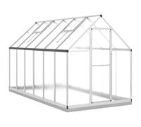 vidaXL Invernadero con Marco Base Aluminio Plateado 334x169x202 cm
