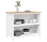 vidaXL Islas de Cocina Hill 112 x 66 x 90 cm Pino Macizo, Cocina, Rectangular, Moderna, Diseño Duradero para Espacio Eficiente, Distribución, Estilo Atemporal, Materiales de Calidad Duraderos