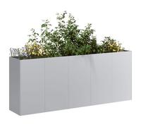 vidaXL Jardinera 200x40x80 cm de Acero galvanizado, macetero, Soporte para Plantas, lecho Elevado, Soporte para jardineras, Bandeja para Plantas