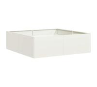 vidaXL Jardinera Acero Blanco 100x100x30 cm, macetero, Soporte para Plantas, lecho Elevado, Soporte para jardineras, Bandeja para Plantas