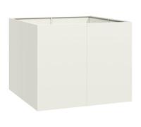 vidaXL Jardinera Acero Blanco 100x100x80 cm, macetero, Soporte para Plantas, lecho Elevado, Soporte para jardineras, Bandeja para Plantas