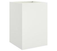 vidaXL Jardinera, Macetero para Plantas Flores Hierbas, Soporte para Macetas, Arriate Elevado para Jardín Patio Terraza Balcón, Acero Blanco