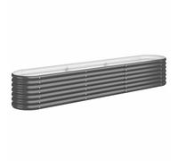 vidaXL Jardinera Arriate Elevado Macetero Maceta Tiesto Soporte para Plantas Vegetales Hierbas Acero Galvanizado Antracita 224x40x36 cm