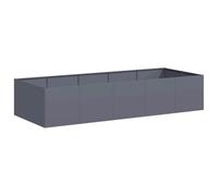 vidaXL Jardinera Acero Gris Antracita 200x80x40 cm, macetero, Soporte para Plantas, lecho Elevado, Soporte para jardineras, Bandeja para Plantas