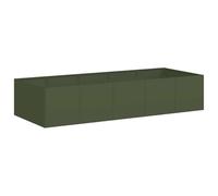 vidaXL Jardinera Acero Verde Oliva 200x80x40 cm, macetero, Soporte para Plantas, lecho Elevado, Soporte para jardineras, Bandeja para Plantas