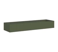 vidaXL Jardinera Acero Verde Oliva 280x80x40 cm, macetero, Soporte para Plantas, lecho Elevado, Soporte para jardineras, Bandeja para Plantas