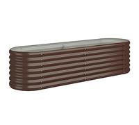vidaXL Jardinera arriate Acero galvanizado marrón 152x40x36 cm