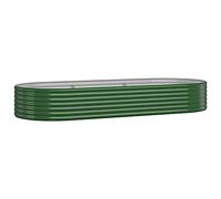 vidaXL Jardinera arriate Acero galvanizado Verde 249x100x36 cm