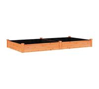 vidaXL Jardinera arriate de madera de abeto con forro marrón 240x120x25 cm
